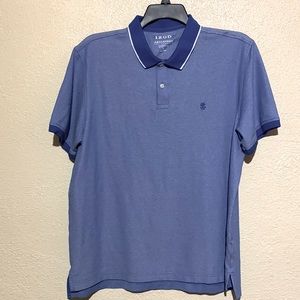IZOD Men's Polo Shirt Blue XL Stretchy Pullover Short Sleeve Collared Cotton
